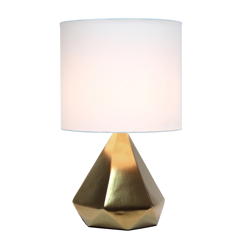 Simple Designs Solid Pyramid Table Lamp Gold
