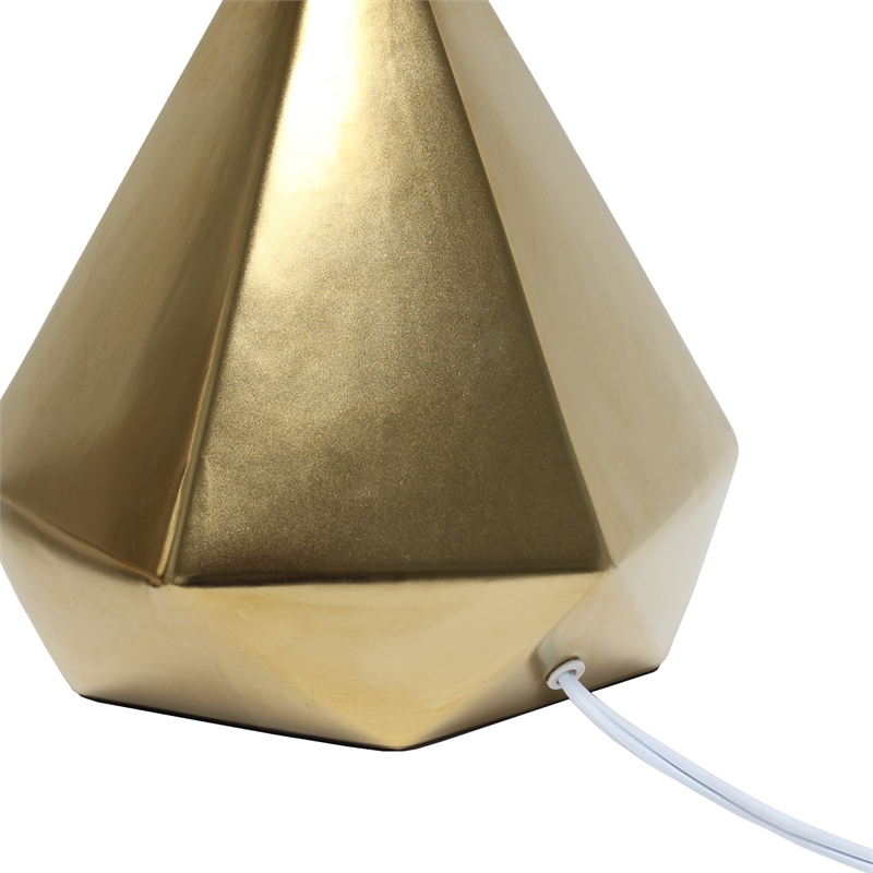 Simple Designs Solid Pyramid Table Lamp Gold