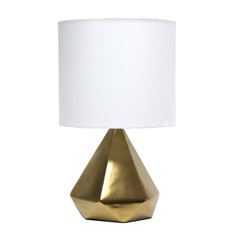 Simple Designs Solid Pyramid Table Lamp Gold