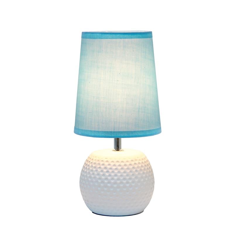 Simple Designs Studded Texture Ceramic Table Lamp Blue