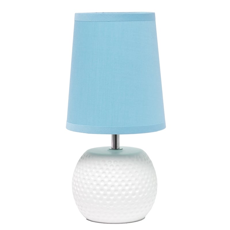Simple Designs Studded Texture Ceramic Table Lamp Blue