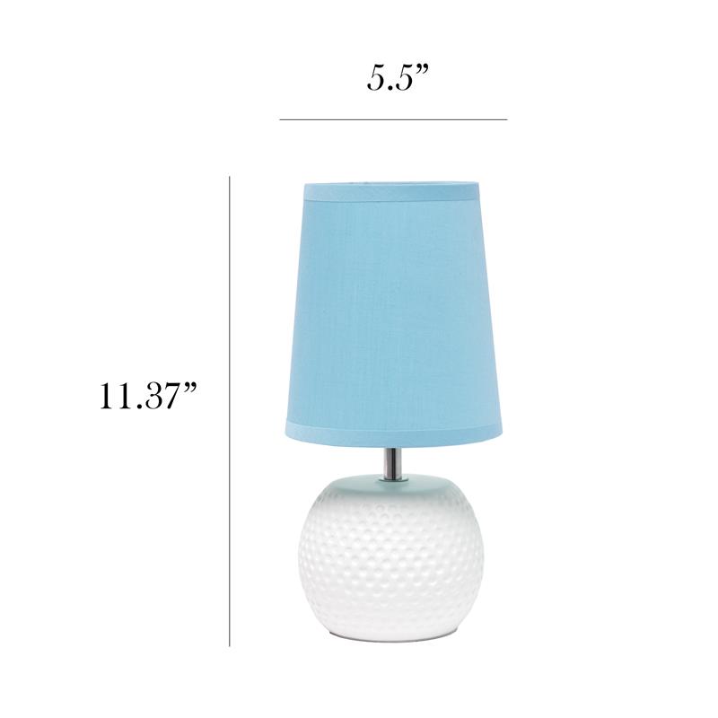 Simple Designs Studded Texture Ceramic Table Lamp Blue