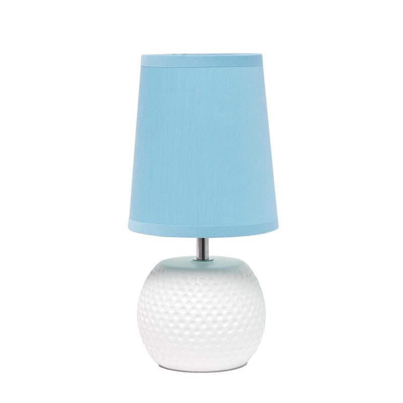Simple Designs Studded Texture Ceramic Table Lamp Blue