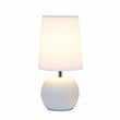 Simple Designs Studded Texture Ceramic Table Lamp White