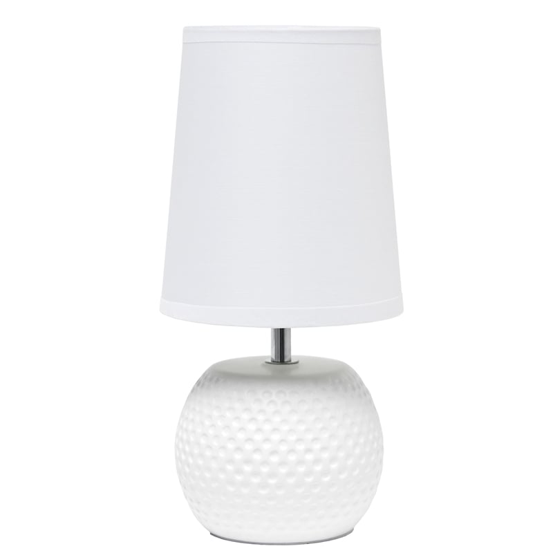 Simple Designs Studded Texture Ceramic Table Lamp White