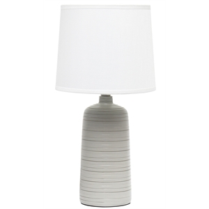 simple designs textured linear ceramic table lamp taupe