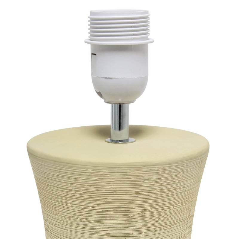 Simple Designs Beige Ceramic Hourglass Table Lamp