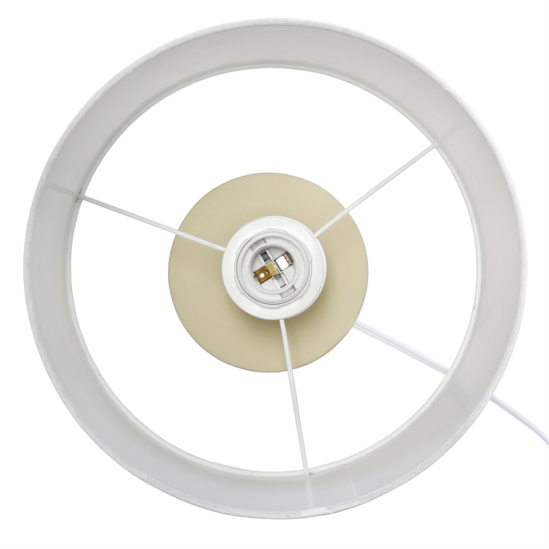 Simple Designs Beige Ceramic Hourglass Table Lamp