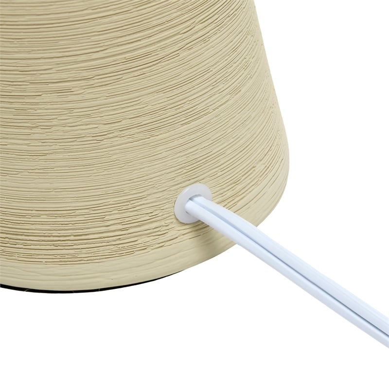 Simple Designs Beige Ceramic Hourglass Table Lamp