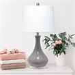 Lalia Home Droplet Table Lamp with Fabric Shade Gray
