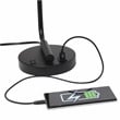 Lalia Home Modern Iron Desk Lamp with USB Port and Glass Shade Black