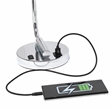 Lalia Home Modern Iron Desk Lamp with USB Port and Glass Shade Chrome