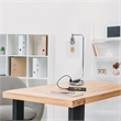 Lalia Home Modern Iron Desk Lamp with USB Port and Glass Shade Chrome