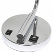Lalia Home Modern Iron Desk Lamp with USB Port and Glass Shade Chrome