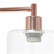 Lalia Home Modern Metal Desk Lamp with USB Port and Glass Shade Rose Gold