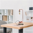 Lalia Home Modern Metal Desk Lamp with USB Port and Glass Shade Rose Gold