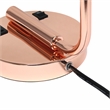 Lalia Home Modern Metal Desk Lamp with USB Port and Glass Shade Rose Gold