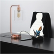 Lalia Home Modern Metal Desk Lamp with USB Port and Glass Shade Rose Gold