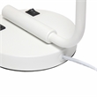 Lalia Home Modern Iron Desk Lamp with USB Port and Glass Shade White