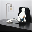 Lalia Home Modern Iron Desk Lamp with USB Port and Glass Shade White