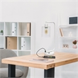Lalia Home Modern Iron Desk Lamp with USB Port and Glass Shade White