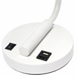 Lalia Home Modern Iron Desk Lamp with USB Port and Glass Shade White