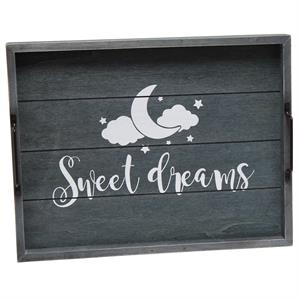 Decorative Wood Serving Tray w Handles 15.50in x 12in Sweet Dreams