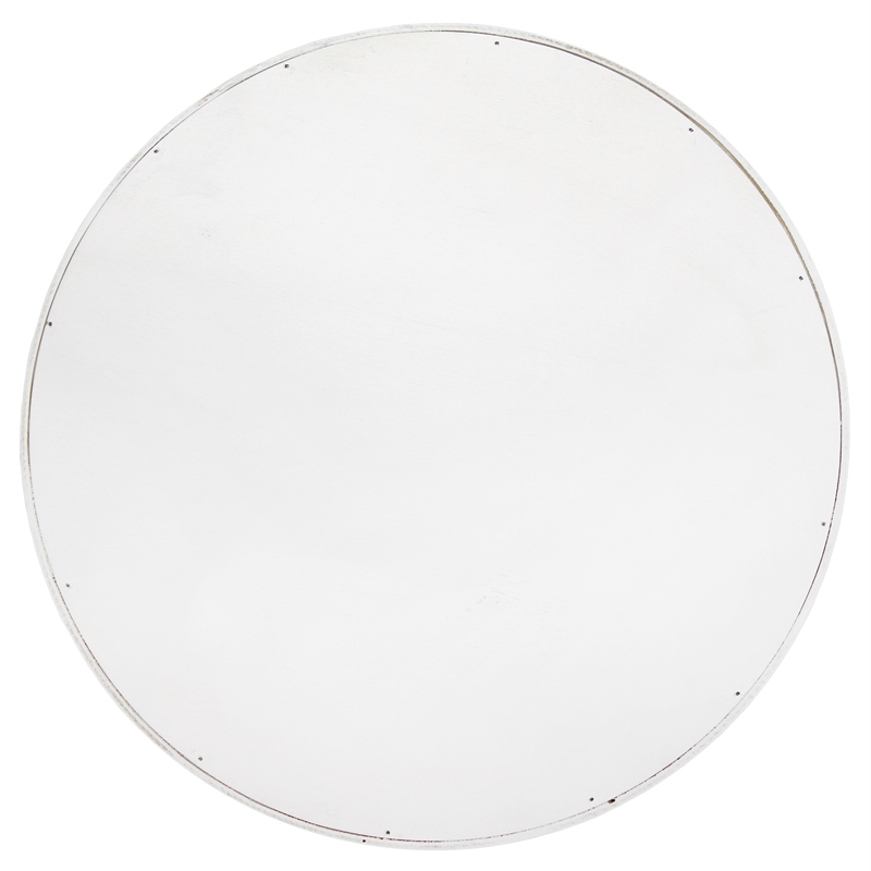 Decorative 13.75in Round Wood Serving Tray w Handles Let it Snow