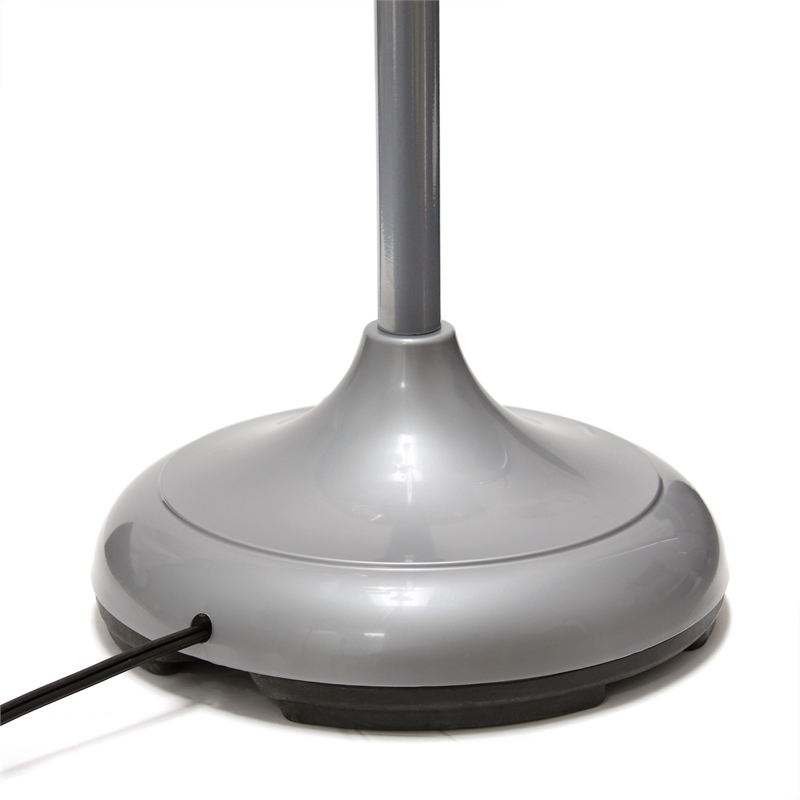 5 Light Adjustable Gooseneck Silver Floor Lamp with Fun Multicolored Shades