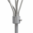 5 Light Adjustable Gooseneck Silver Floor Lamp with Fun Multicolored Shades