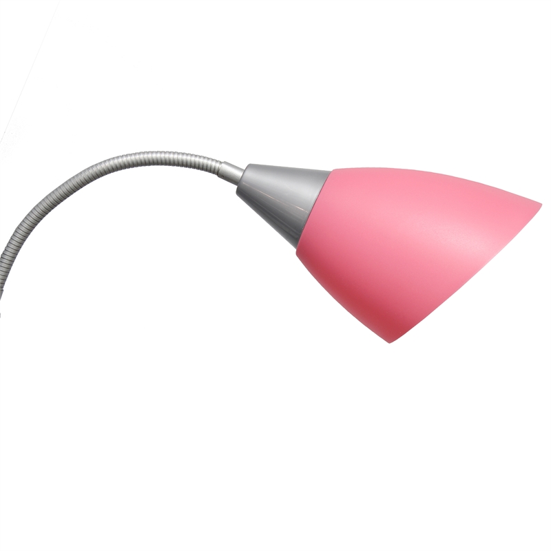 5 Light Adjustable Gooseneck Silver Floor Lamp with Fun Multicolored Shades