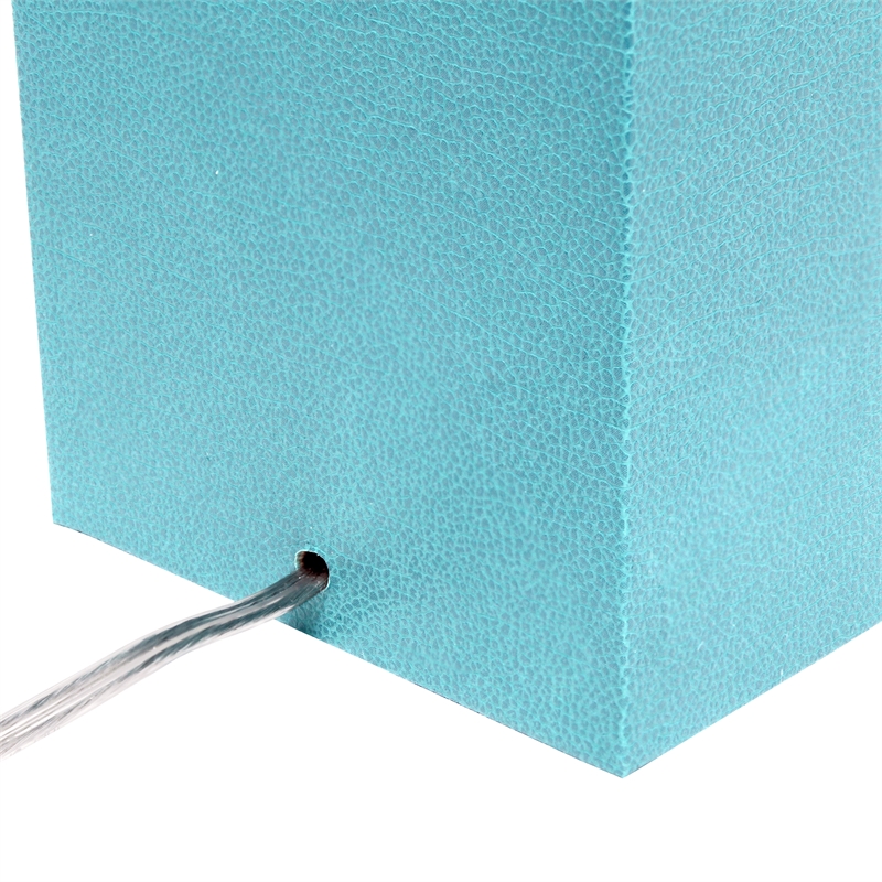 Lalia Home Lexington 21in Leather Base Table Lamp Aqua Turquoise