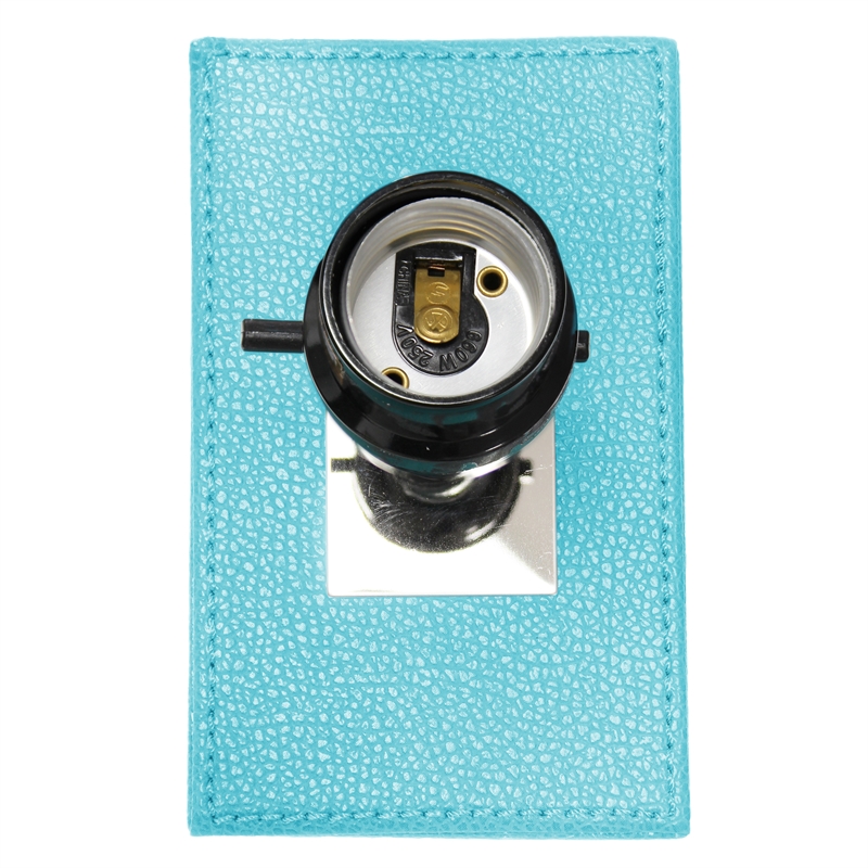 Lalia Home Lexington 21in Leather Base Table Lamp Aqua Turquoise