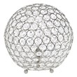 Lalia Home Elipse 10in Metal Crystal Sphere Glamourous Orb Table Lamp Chrome