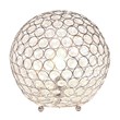 Lalia Home Elipse 10in Metal Crystal Sphere Glamourous Orb Table Lamp Chrome