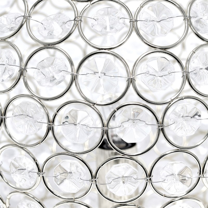 Lalia Home Elipse 10in Metal Crystal Sphere Glamourous Orb Table Lamp Chrome