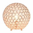 Lalia Home Elipse 10in Metal Crystal Sphere Glamourous Orb Table Lamp Rose Gold