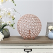 Lalia Home Elipse 10in Metal Crystal Sphere Glamourous Orb Table Lamp Rose Gold