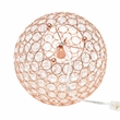 Lalia Home Elipse 10in Metal Crystal Sphere Glamourous Orb Table Lamp Rose Gold