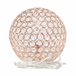 Lalia Home Elipse 10in Metal Crystal Sphere Glamourous Orb Table Lamp Rose Gold
