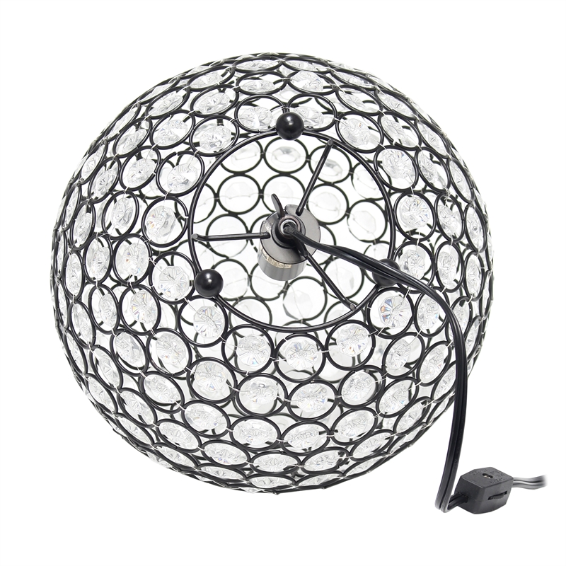 Lalia Home Elipse 10in Metal Crystal Sphere Orb Table Lamp Restoration Bronze