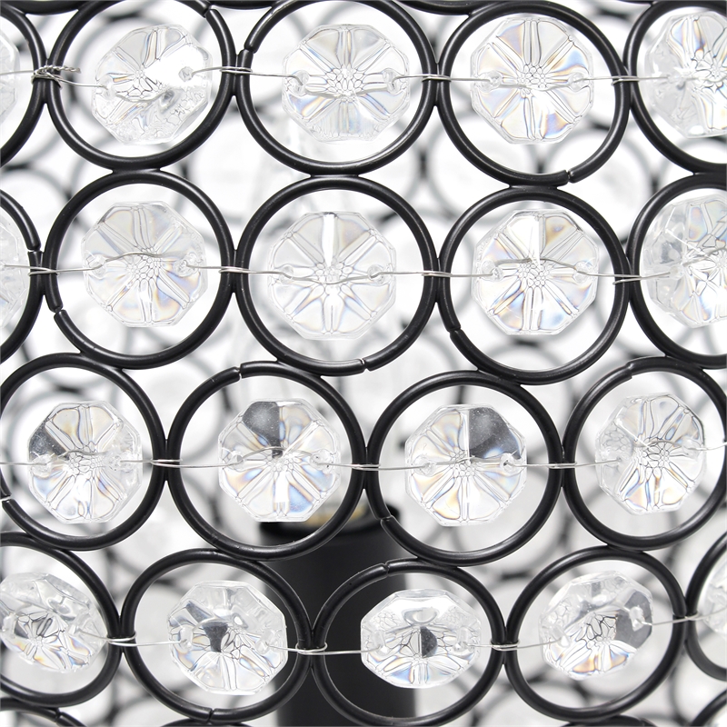 Lalia Home Elipse 10in Metal Crystal Sphere Orb Table Lamp Restoration Bronze