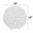 Lalia Home Elipse 10in Metal Crystal Sphere Glamourous Orb Table Lamp White
