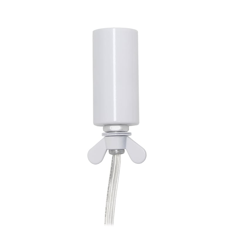 Lalia Home Elipse 10in Metal Crystal Sphere Glamourous Orb Table Lamp White