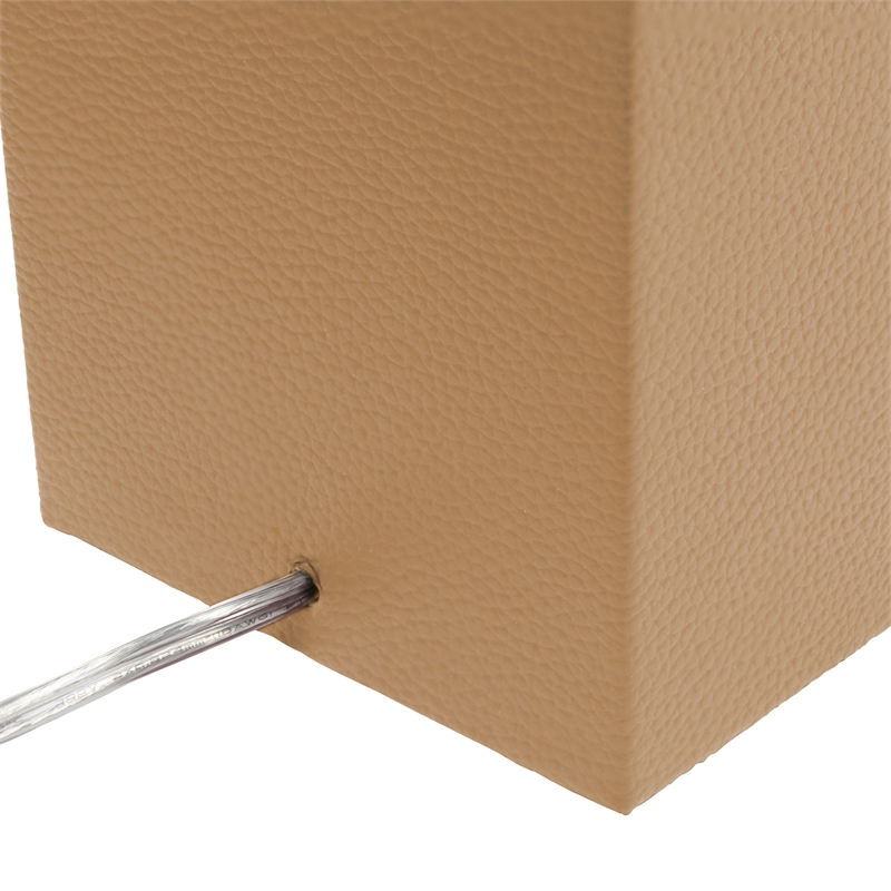 Lalia Home Lexington 21in Leather Base Table Lamp Beige