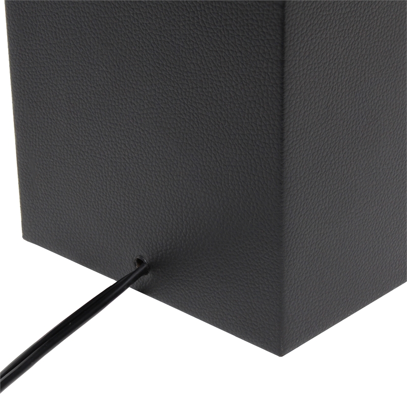 Lalia Home Lexington 21in Leather Base Table Lamp Black