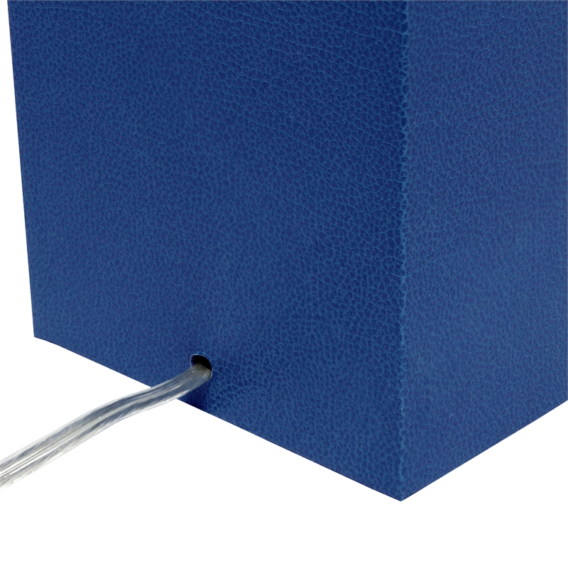 Lalia Home Lexington 21in Leather Base Table Lamp Blue