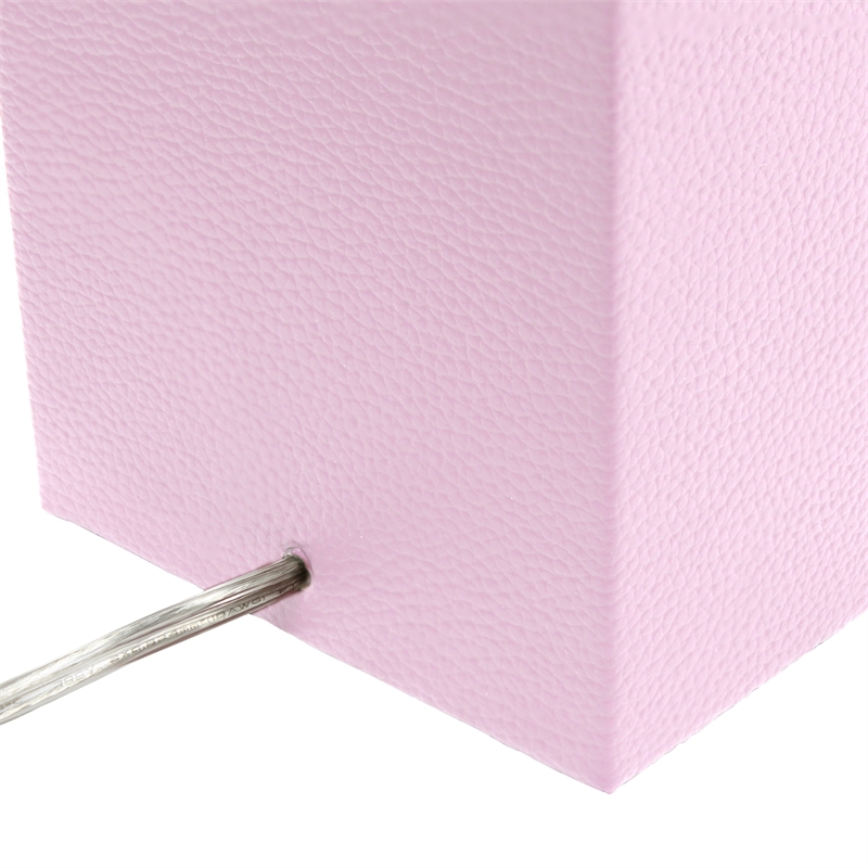 Lalia Home Lexington 21in Leather Base Table Lamp Blush Pink