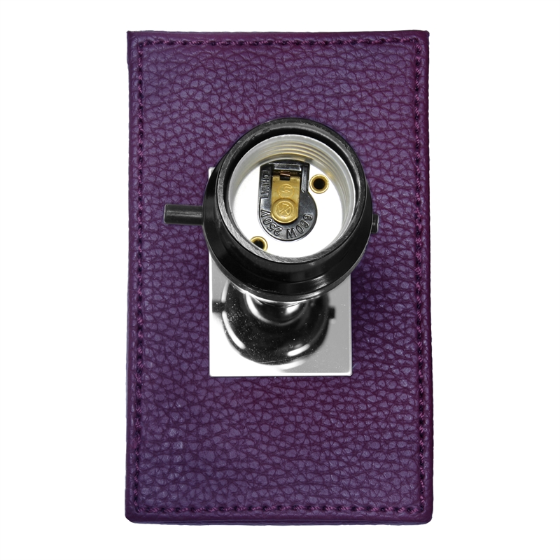 Lalia Home Lexington 21in Leather Base Table Lamp Eggplant Purple