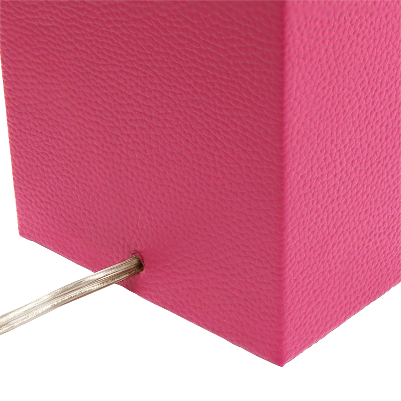Lalia Home Lexington 21in Leather Base Table Lamp Hot Pink